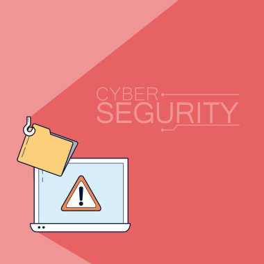 Güvenli klasör vektör çizim grafik tasarım ile dizüstü bilgisayar