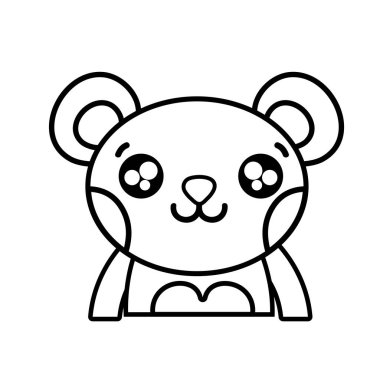 satır mutlu ayı sevimli vahşi hayvan vektör çizim