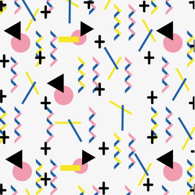 memphis tarzı arka plan vektör çizim soyut geometrik figürler