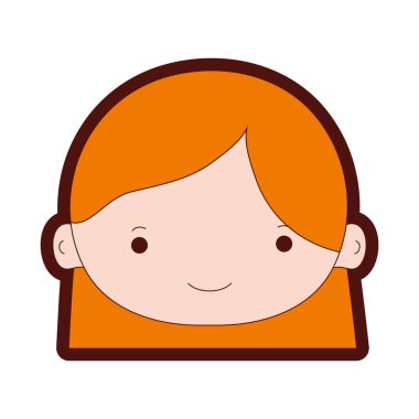 çizgi rengi avatar kız baş saç modeli vektör çizim ile