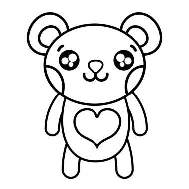 satır mutlu ayı sevimli vahşi hayvan vektör çizim