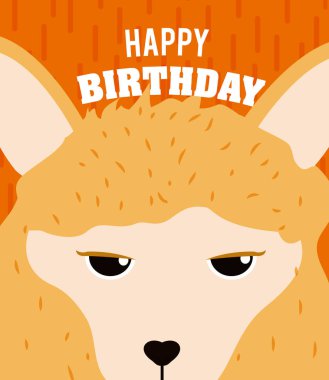 Mutlu Doğum günü kartı vektör çizim grafik tasarım koyun karikatür
