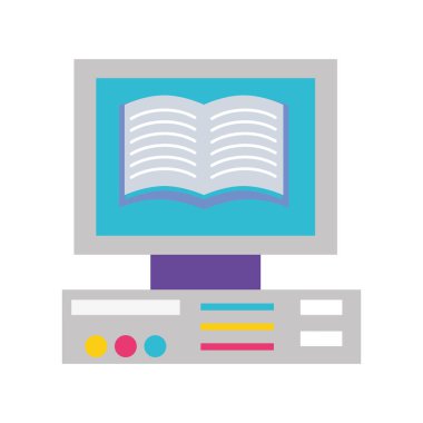 bilgisayar teknoloji nesne tasarlamak vektör içinde renkli kitap