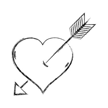 Şekil ok içinde romantik kalp tasarlamak vektör