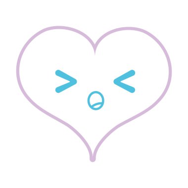 renkli kalp tutku kawaii karakter vektör çizim uyku