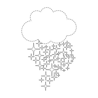 noktalı şekli bulut gökyüzü vektör çizim tasarımında parlak yıldız ile