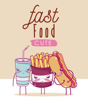 Şirin lokanta açılan kawaii karikatür vektör çizim grafik tasarım