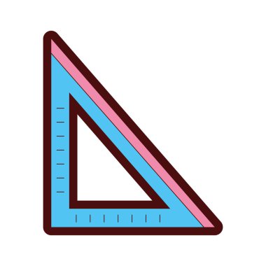 çizgi rengi kare cetvel okul aracı vektör çizim çalışmaya