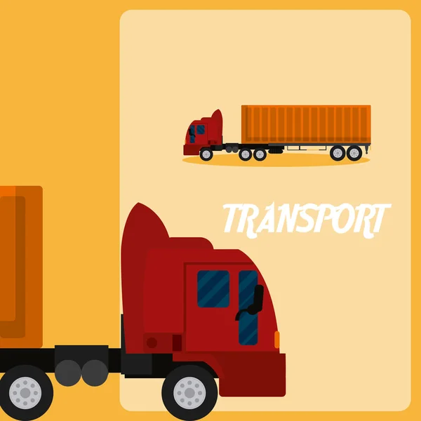Cargo Camión Transporte Terrestre Vehículo Vector Ilustración Diseño Gráfico — Vector de stock