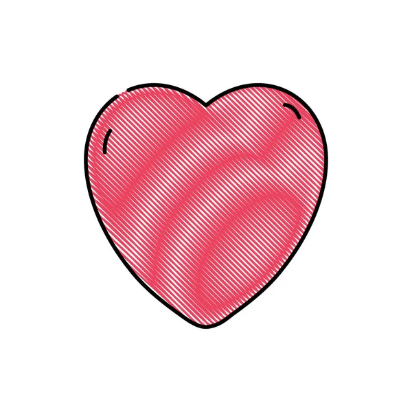 Aşk Tutku Tasarım Vektör Çizim Rendelenmiş Kalp Sembolü — Stok Vektör