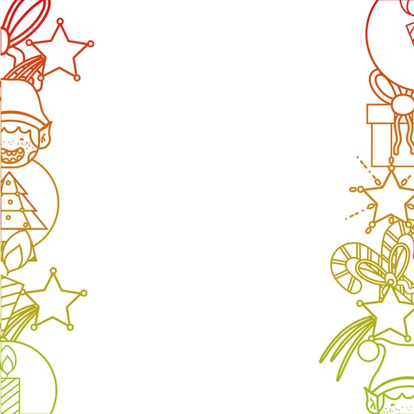 Line Merry Christmas Decoration Background Design Vector Illustration — Stock Vector