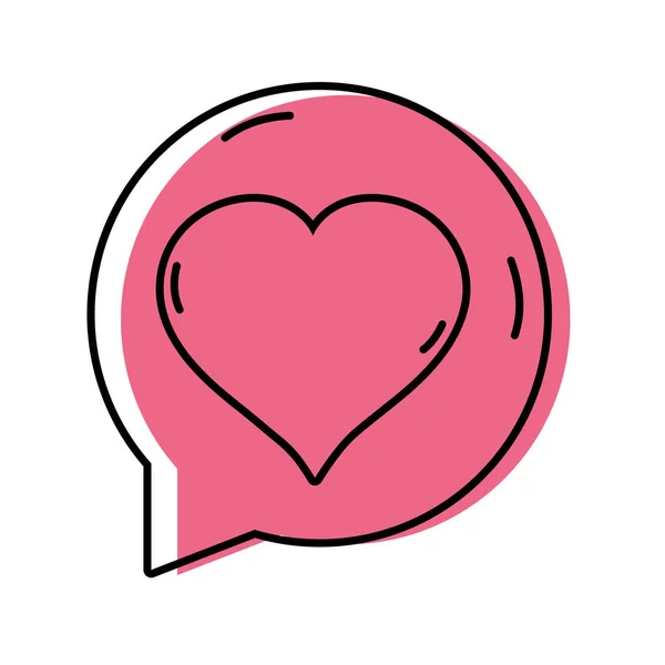 Burbuja Chat Con Corazón Dentro Amor Mensaje Vector Ilustración — Vector de stock