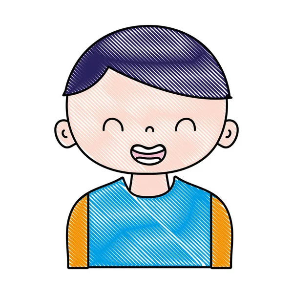 Grated Smile Boy Shirt Hairstyle Vector Illustration — Stock Vector