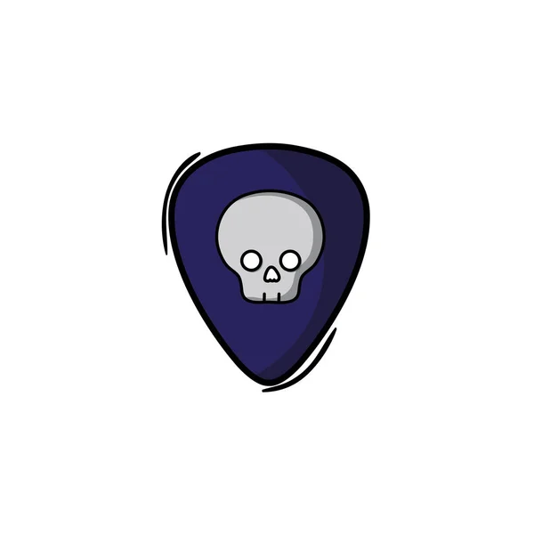 Rock Emblem Mit Totenkopf Symbol Design Vektor Illustration — Stockvektor