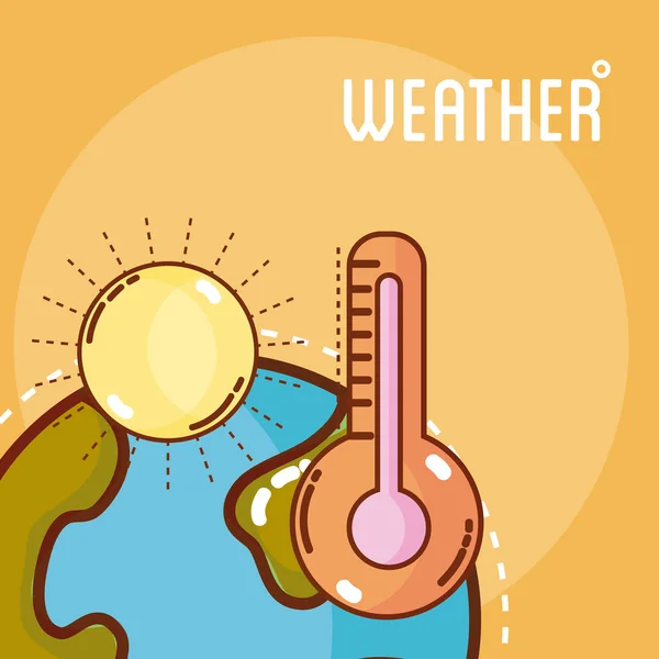 Wetter Und Vorhersage Vorlage Mit Elementen Vektor Illustration Grafik Design — Stockvektor