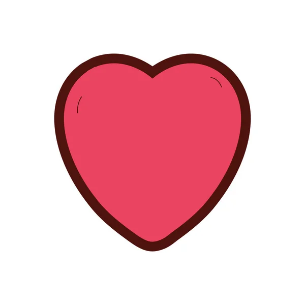 Цвет Линии Сердце Символ Любви Страсти Дизайн Векторной Иллюстрации — стоковый вектор