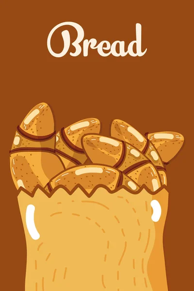 Leckeres Brot Papiertüten Vektor Illustration Grafik Design — Stockvektor