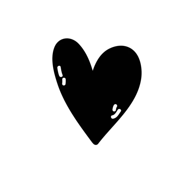 Kontur Herz Symbol Der Liebe Und Leidenschaft Über Weißem Hintergrund — Stockvektor