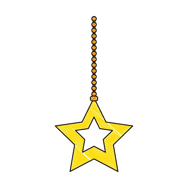 メリー クリスマス装飾ベクトル図の吊りおろしつ星 — ストックベクタ