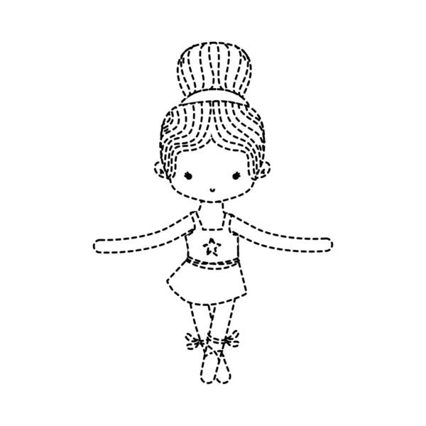 Διάστικτο Σχήμα Κορίτσι Που Χορεύει Μπαλέτο Επαγγελματική Παπούτσια Εικονογράφηση Διάνυσμα — Διανυσματικό Αρχείο