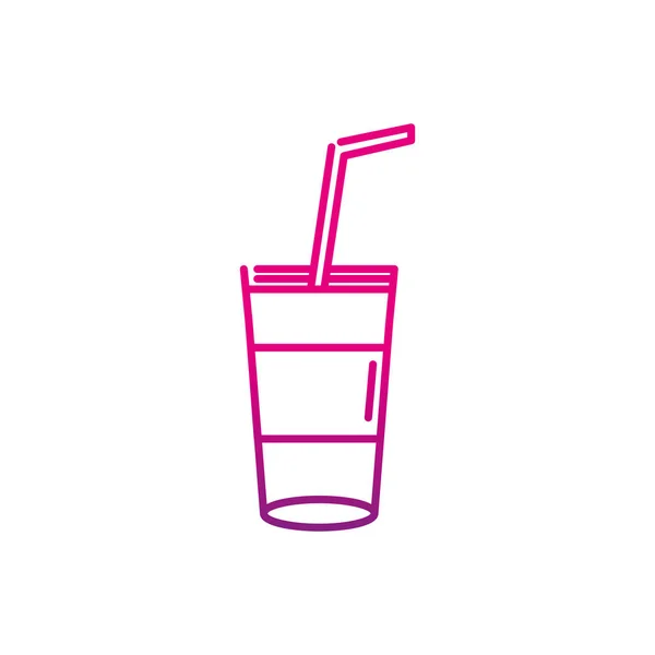 Neón Silueta Smoothie Bebida Frescura Vector Vidrio Ilustración — Archivo Imágenes Vectoriales