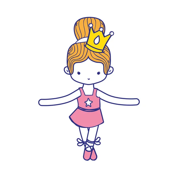 Ballet Performance Pratique Fille Colorée Avec Conception Cheveux Chignon Illustration — Image vectorielle