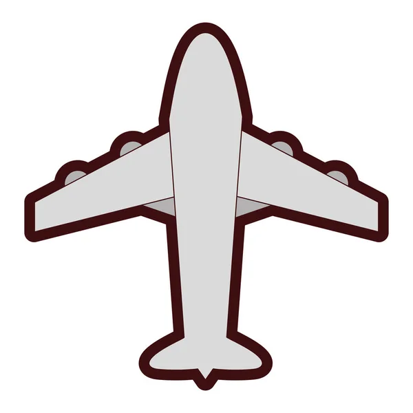 Linie Farbe Flugzeug Reise Transport Himmel Flugvektor Illustration — Stockvektor