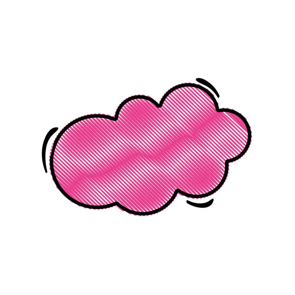 Geraspte Mode Cloud Kunst Stijl Ontwerp Vectorillustratie — Stockvector