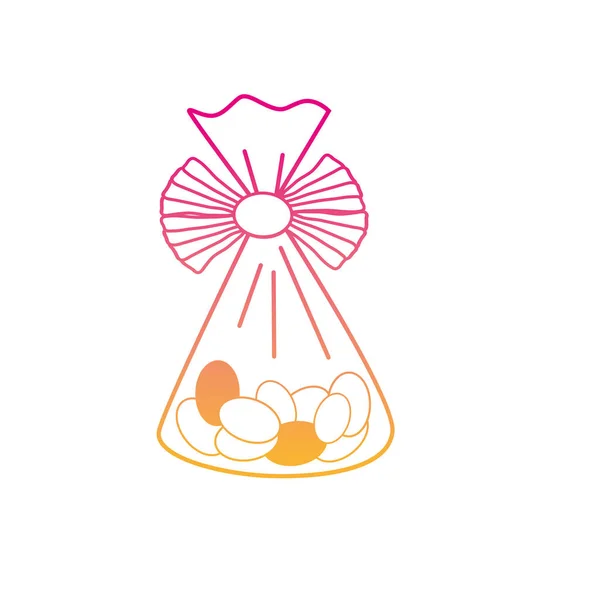 お菓子アーモンド甘いデザート ベクトル イラスト シルエット バッグ — ストックベクタ