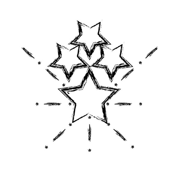 рисунок блестящие звезды искусства в небо дизайн векторной иллюстрации
