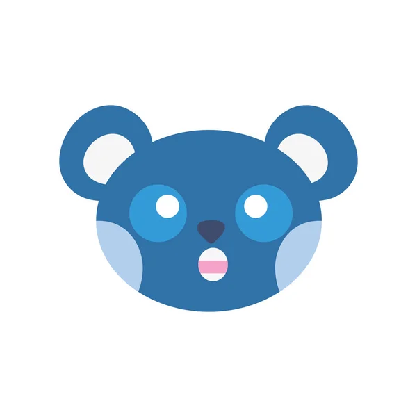 Colorido Surpreendido Urso Cabeça Bonito Animal Vetor Ilustração — Vetor de Stock