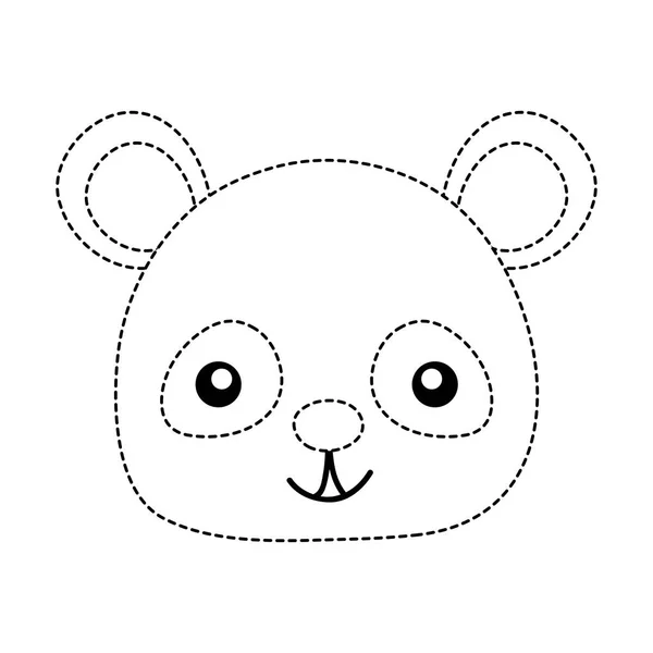 Pontozott Alakzat Boldog Panda Fej Vadon Élő Állatok Vektoros Illusztráció — Stock Vector