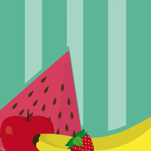 Délicieux Bio Fruits Vectoriel Illustration Graphique Desig — Image vectorielle