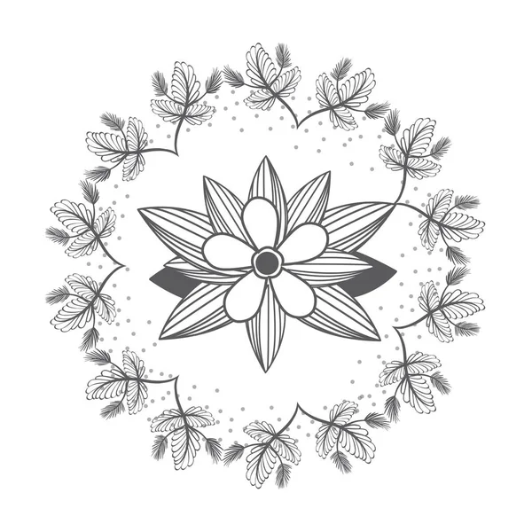 花輪の素朴な手描きアイコン ベクトル イラスト グラフィック デザイン — ストックベクタ