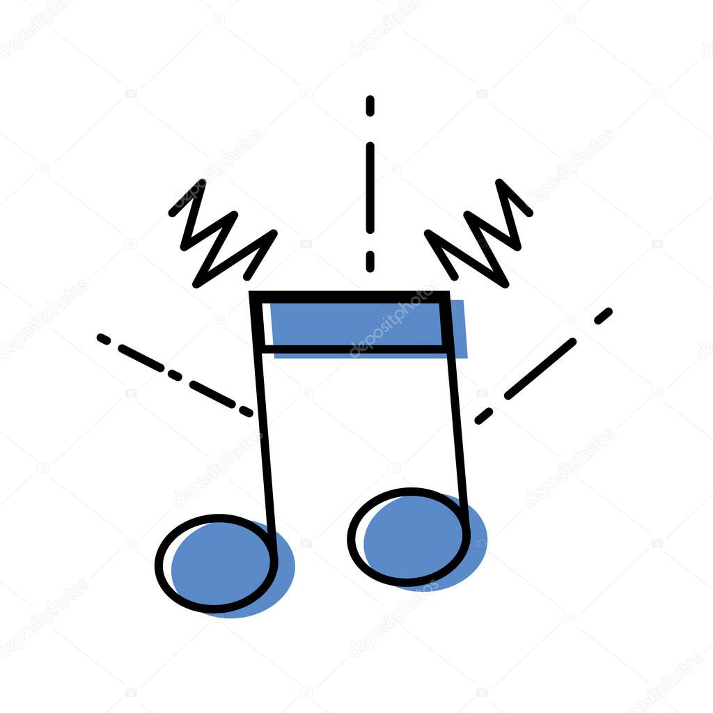color musical note sign to rhythm sound vector illustration