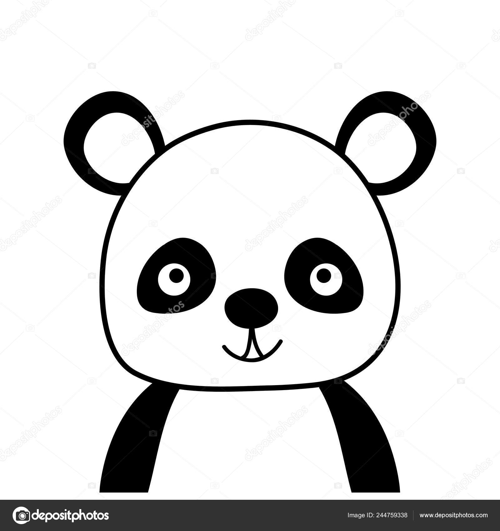 Desenho de panda rosto de animal selvagem desenho de cabeça de animal  gráfico vetorial