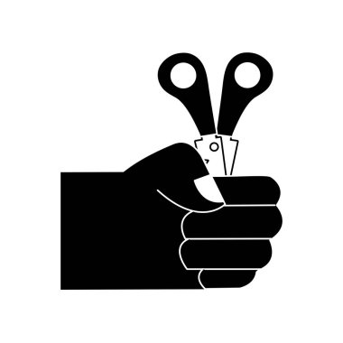 kontur el makas okul aracı eğitim vektör çizim ile