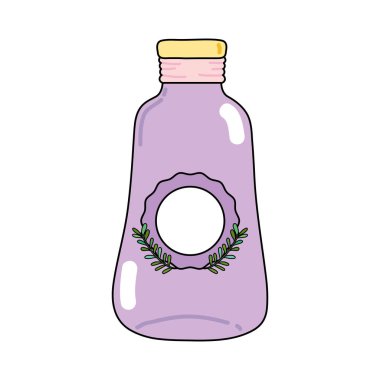 uzun mason kavanoza etiket ve braches stil vektör çizim ile