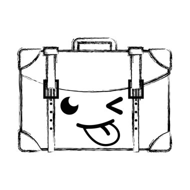 Şekil komik seyahat sırt çantası kawaii karikatür vektör çizim