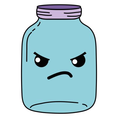 kızgın mason cam kawaii karikatür vektör çizim