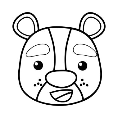 vahşi hayvan vektör çizim satırı mutlu ayı baş