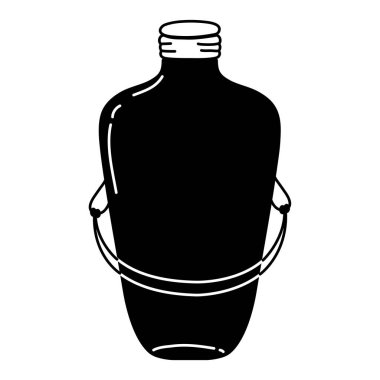 siluet uzun mason kavanoza tel kolu tasarım vektör çizim ile