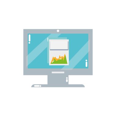 Bilgisayar aygıtı araç teknolojisi ve elektronik Tema izole tasarım vektör çizim