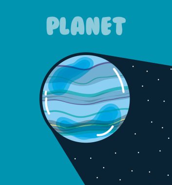 Mercury milkyway gezegen renkli karikatür vektör çizim grafik tasarım