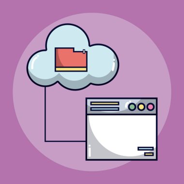 Güvenlik sistemi konsepti ile semboller vektör çizim grafik tasarım