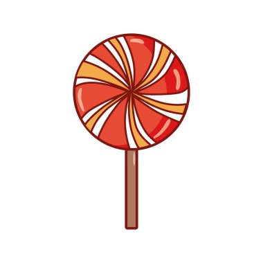 tatlı sarmal lolipop karamelli şeker vektör çizim