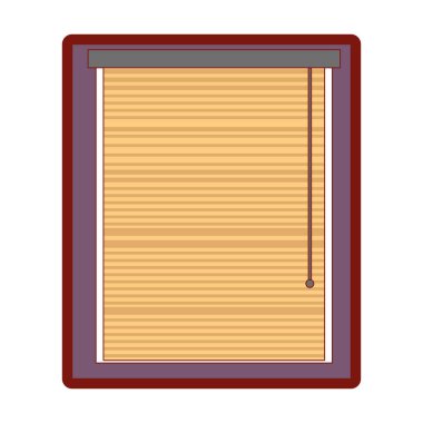çizgi rengi pencere kör ile perde yakın tasarlamak vektör