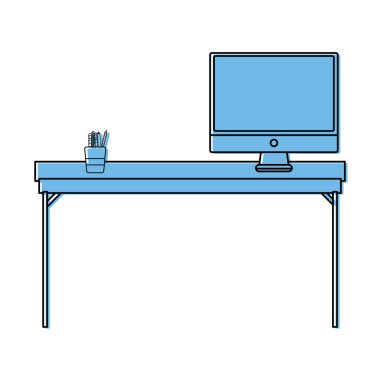 renk ahşap Resepsiyon nesne bilgisayar ekran vektör çizim ile