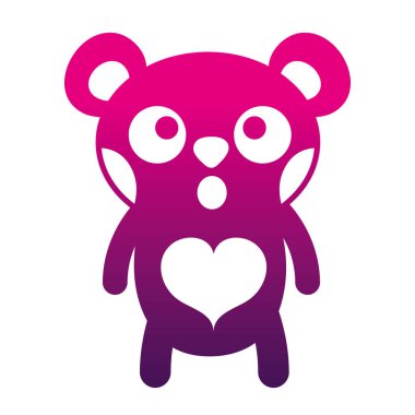 siluet ayı sevimli vahşi hayvan vektör çizim şaşırttı