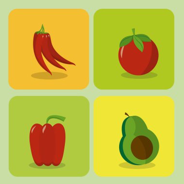 Meksika yemeği Ingredientes koleksiyonu vektör çizim grafik tasarım